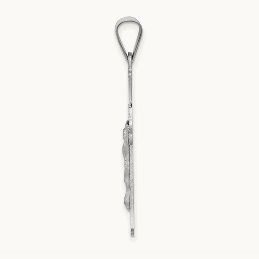 Crucifix Pendant, 14K White Gold