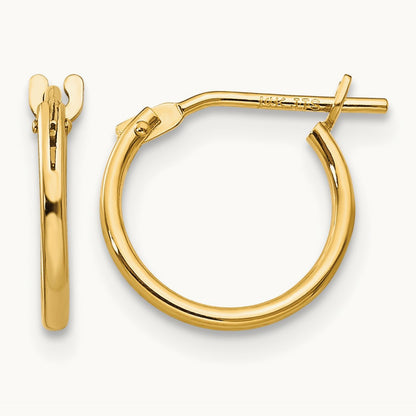 Endless Hoop Earrings — 14K Yellow Gold, 1mm