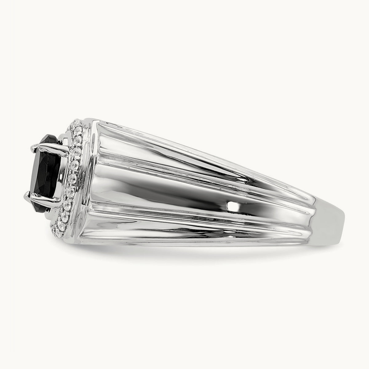 Onyx and Diamond Mens Ring, 14K