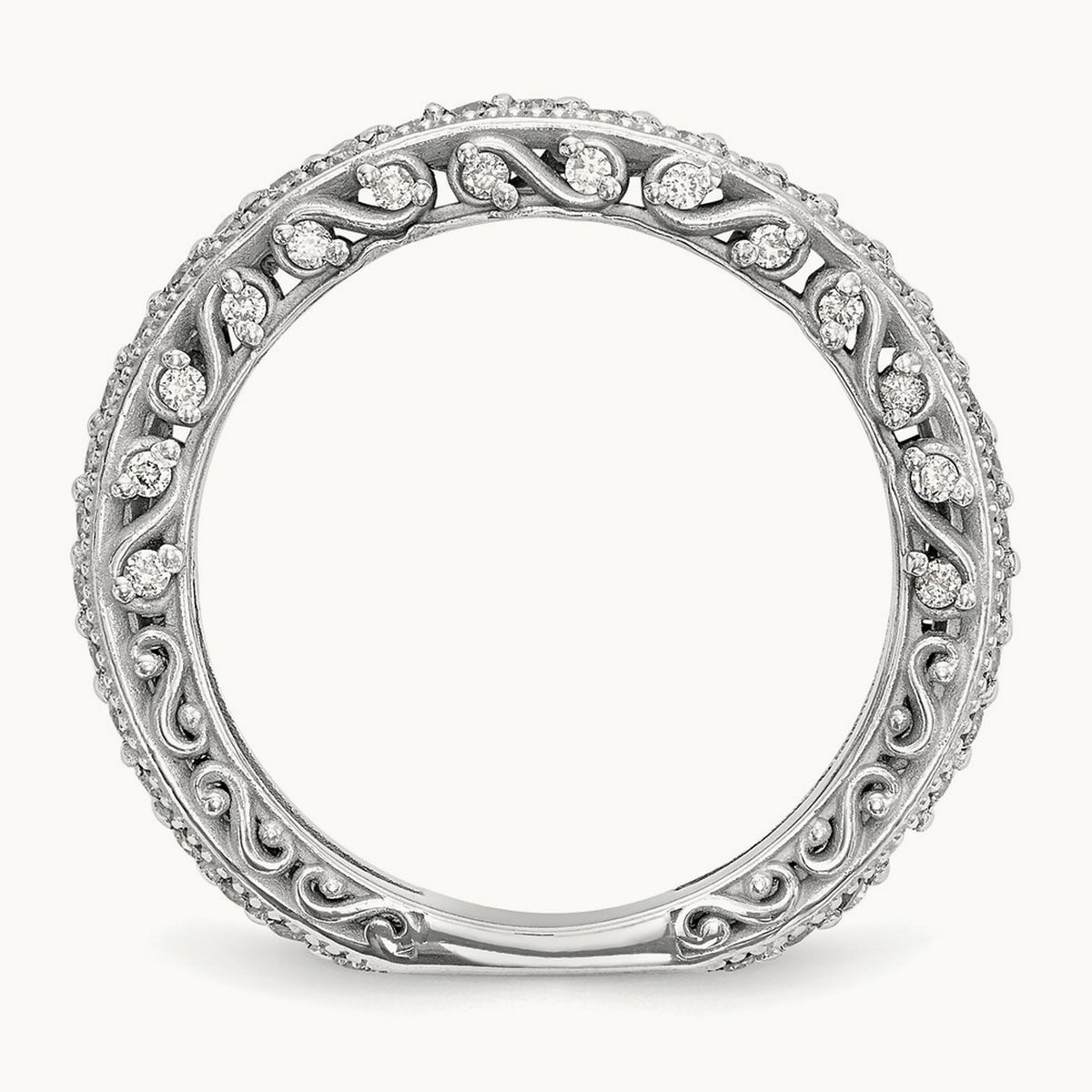 Diamond Wedding Band, 14K White Gold