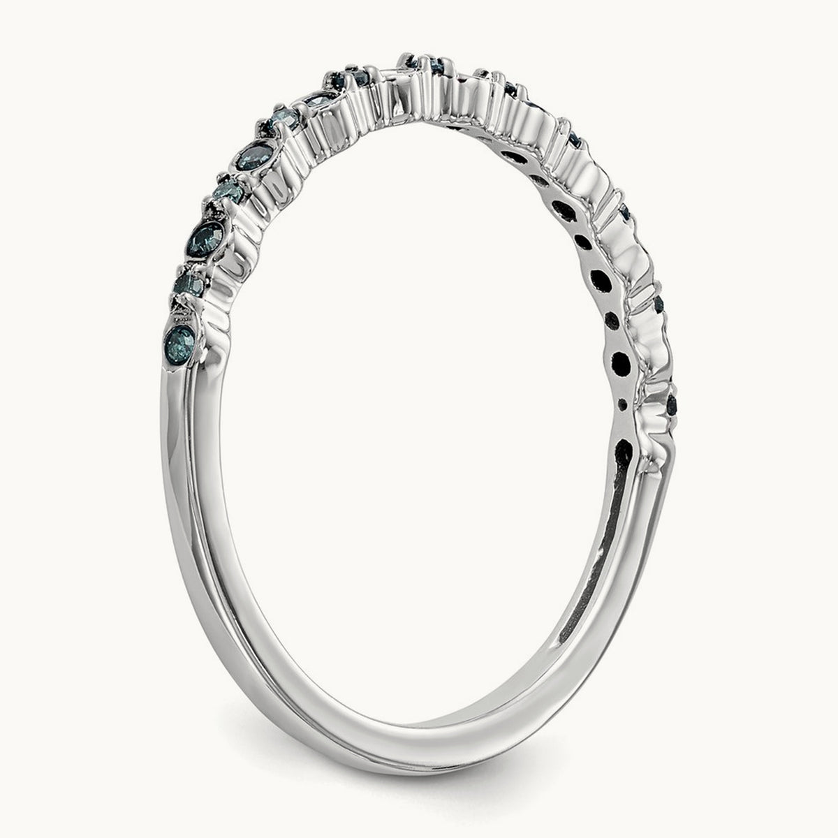 Blue Diamond Band, 14K White Gold