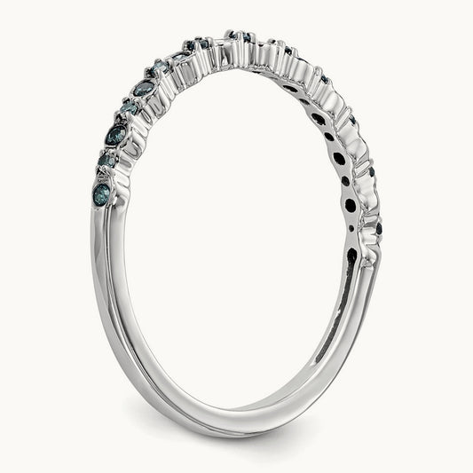Blue Diamond Band, 14K White Gold