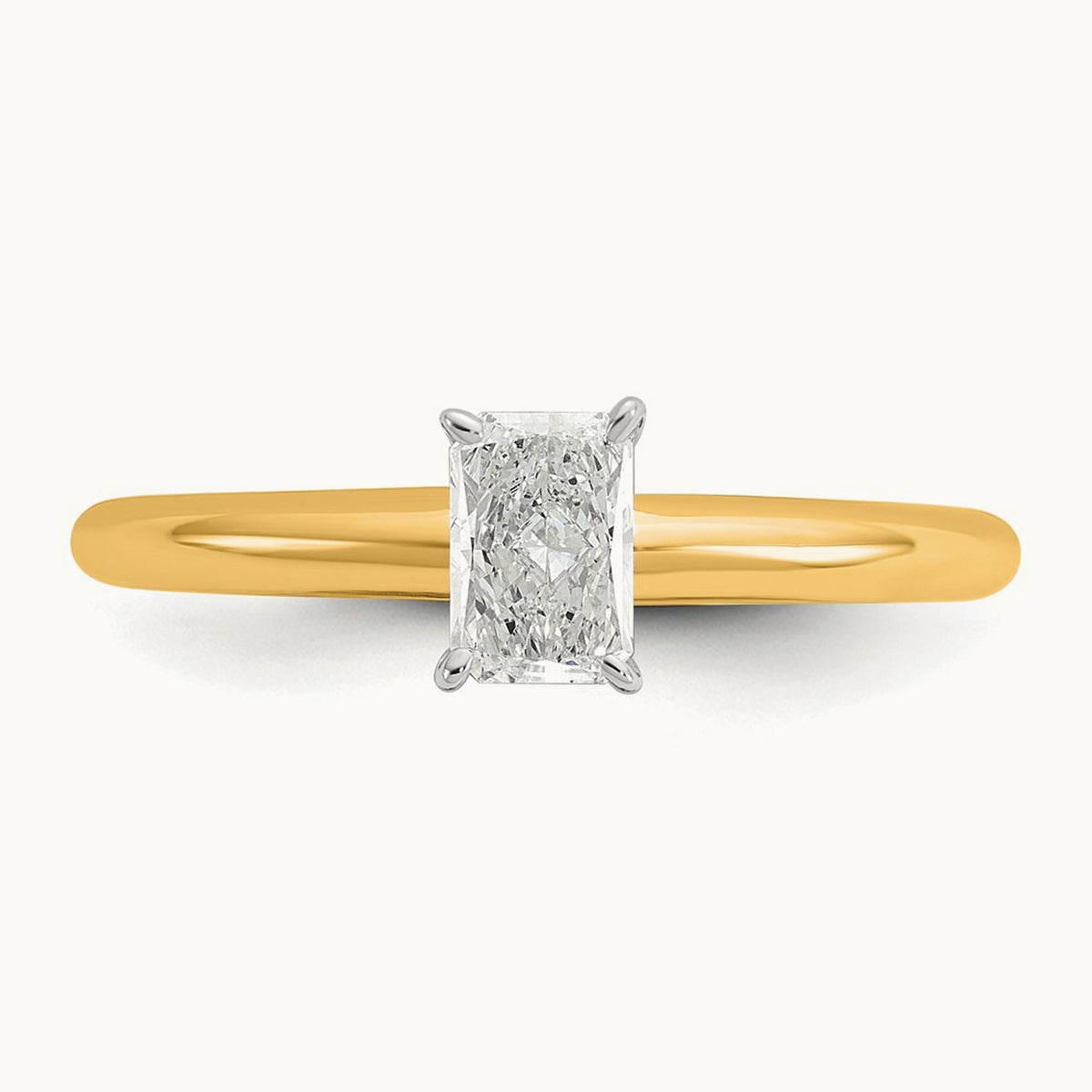 Radiant Solitaire Engagement Ring, 0.50-5.00 ct tw Lab-Grown Diamond — 1/2 ct, 14K Two-Tone