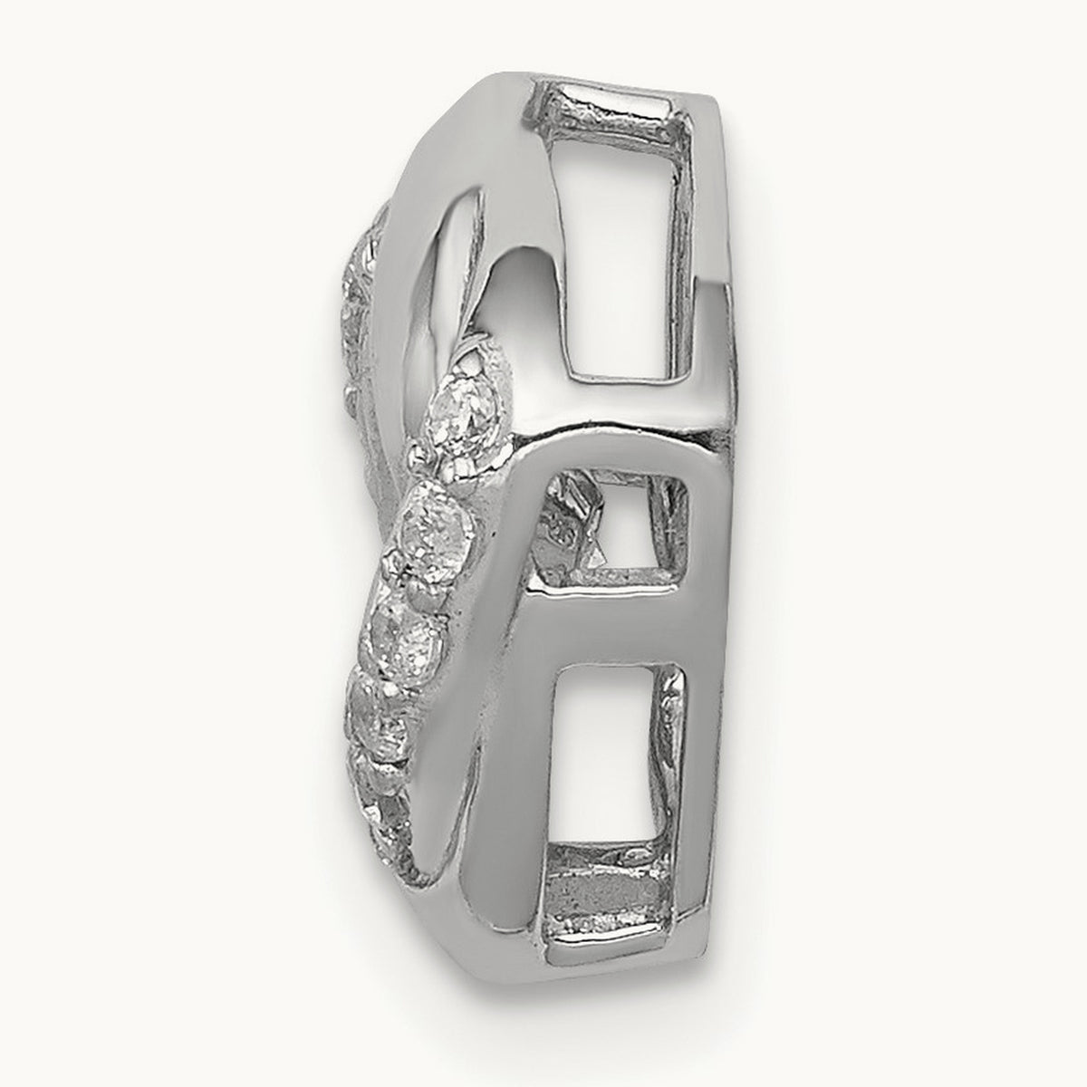 1/4ct. Vibrant Diamond Entwined Squares Chain Slide, 14K White Gold