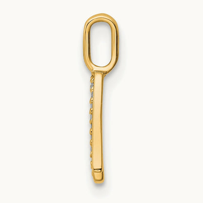 Diamond Letter A Initial Pendant, 14K Gold