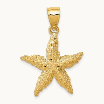 Starfish Pendant, 14K