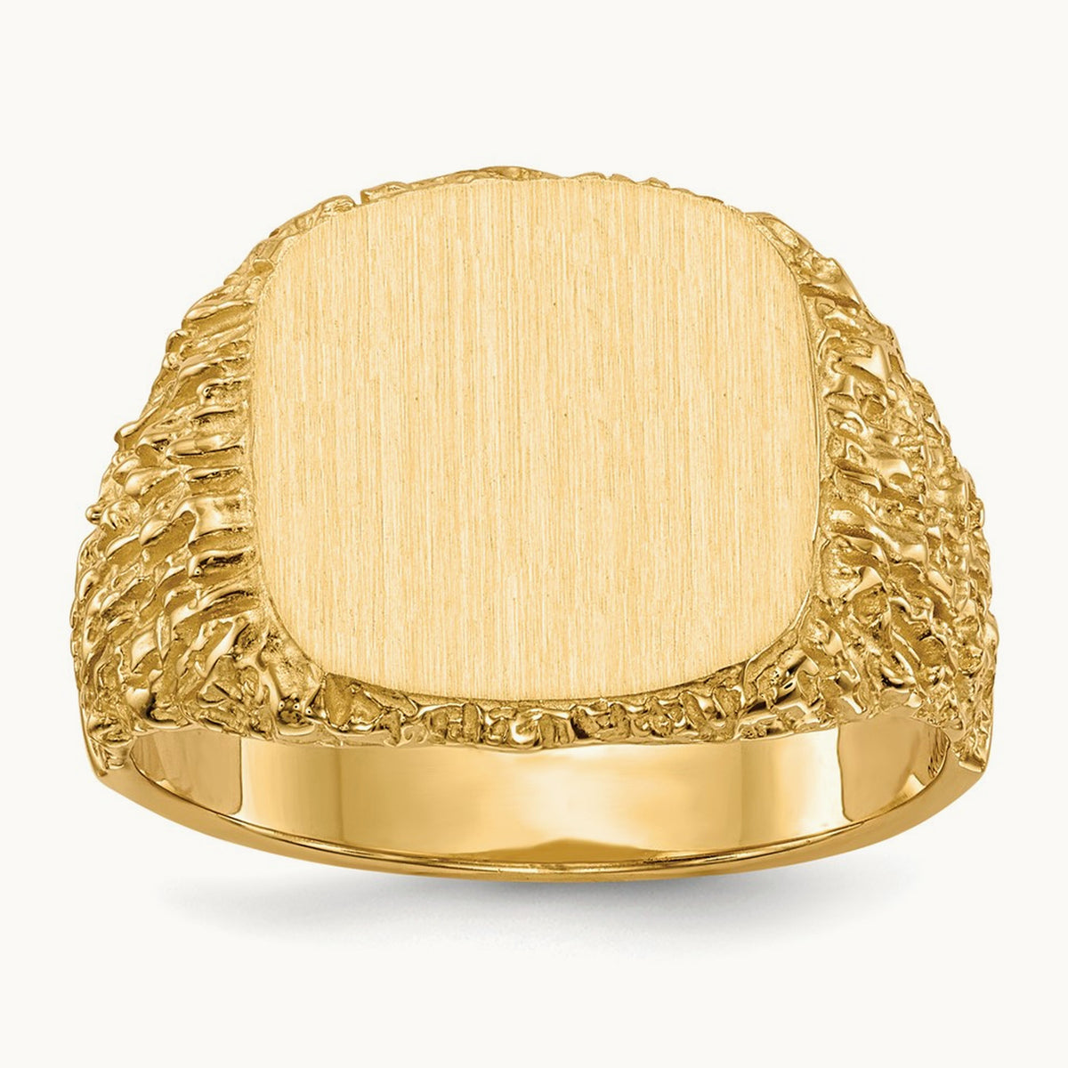 13.5x13. Closed Back Mens Signet Ring, 5mm, 14K
