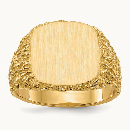 13.5x13. Closed Back Mens Signet Ring, 5mm, 14K