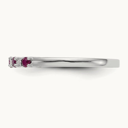Diamond w/Ruby Band, 14K White Gold
