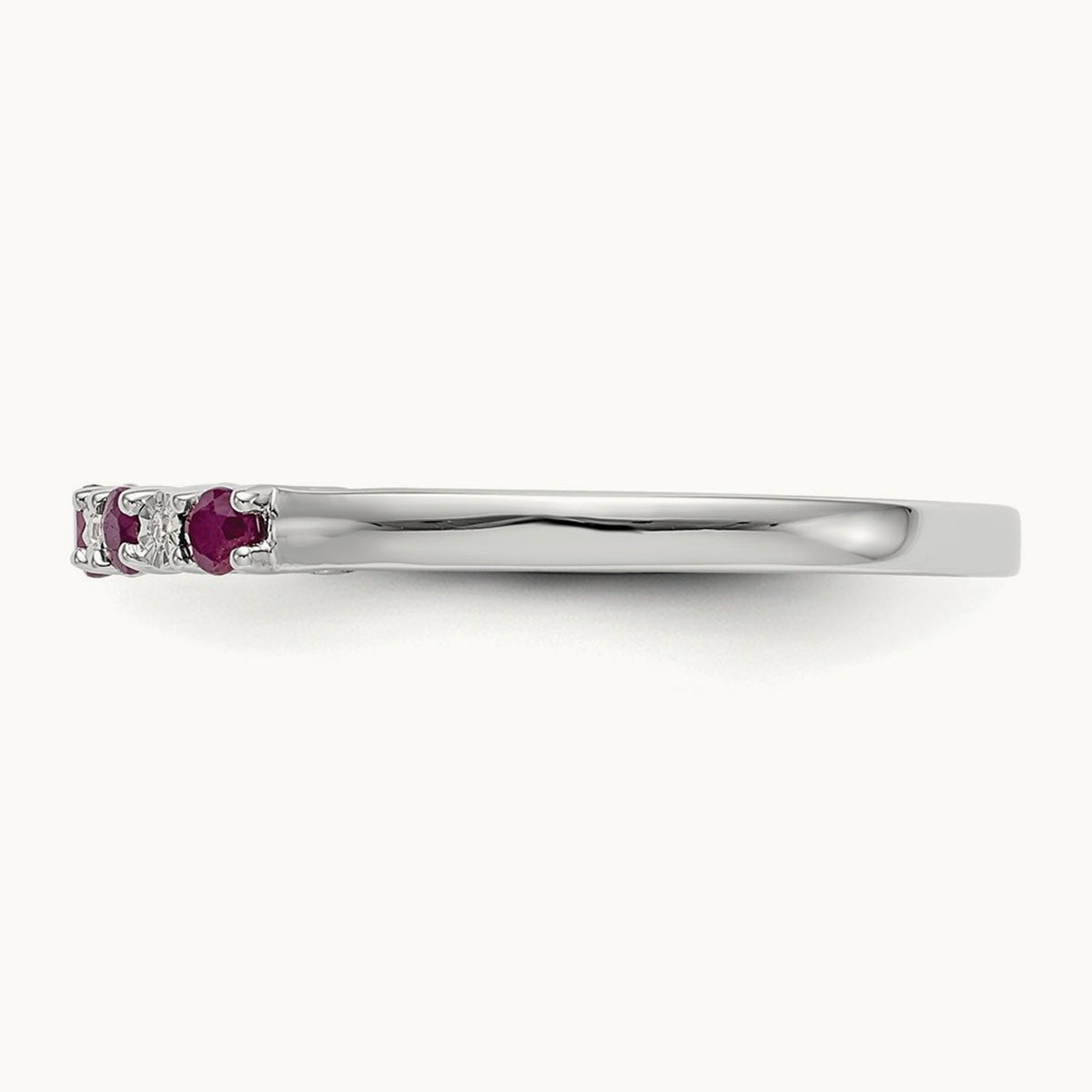 Diamond w/Ruby Band, 14K White Gold