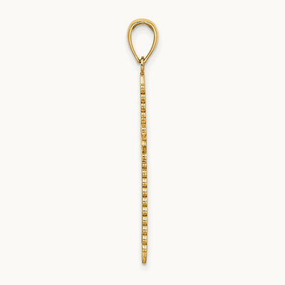 w/ Lace Border Cross Charm, 14K