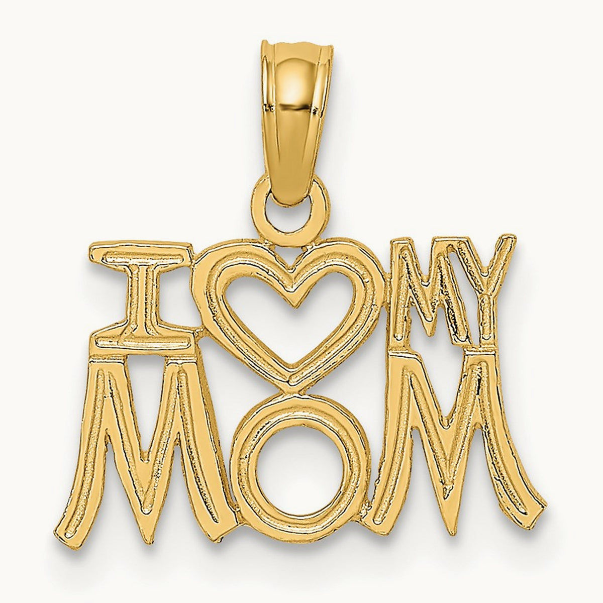 I HEART MY MOM Charm — 14K Yellow Gold
