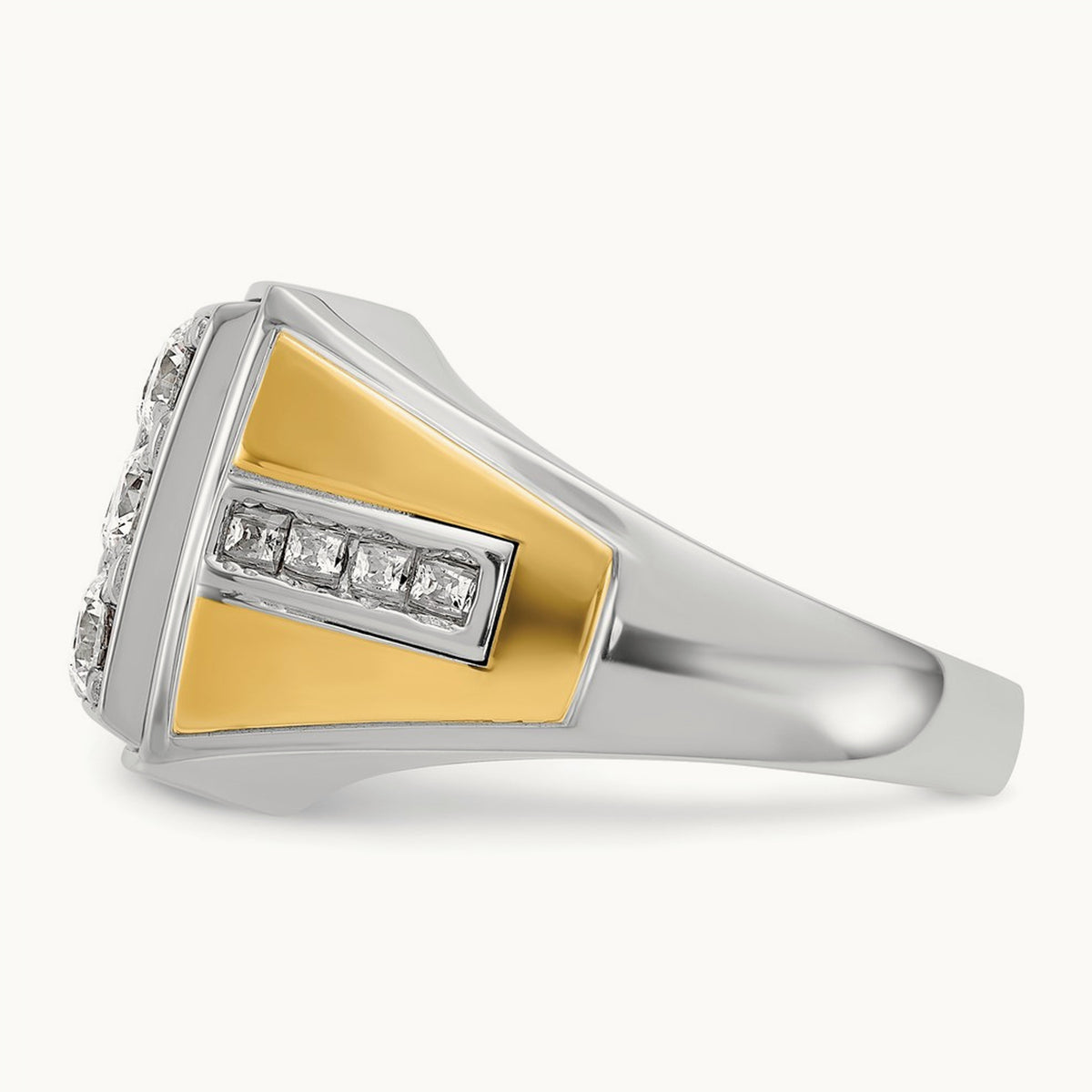 IBGoodman Men's Polished Diamond Square Cluster Ring, 14K Two-tone