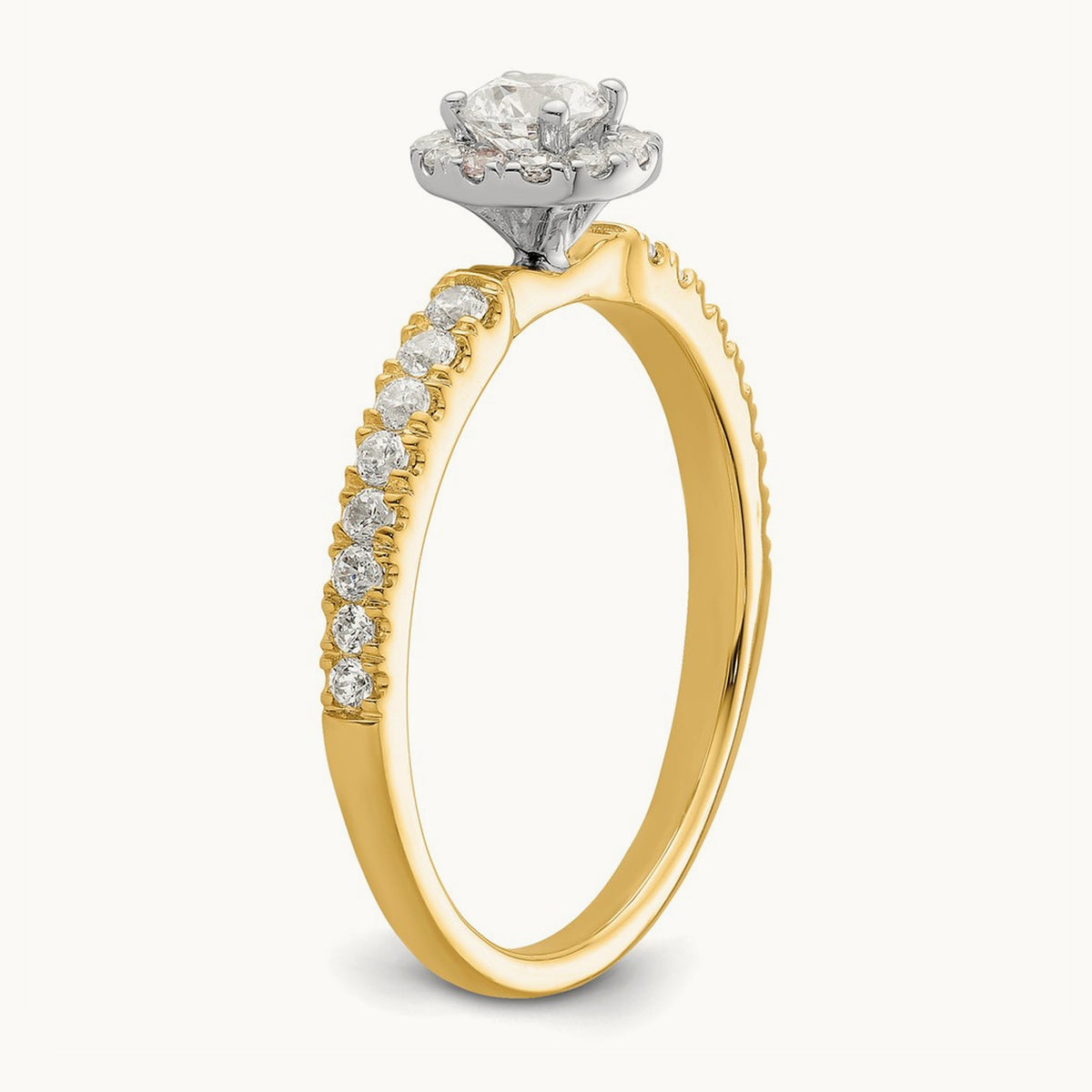 Petite Halo Engagement Ring, 0.50 ct tw Lab-Grown Diamond