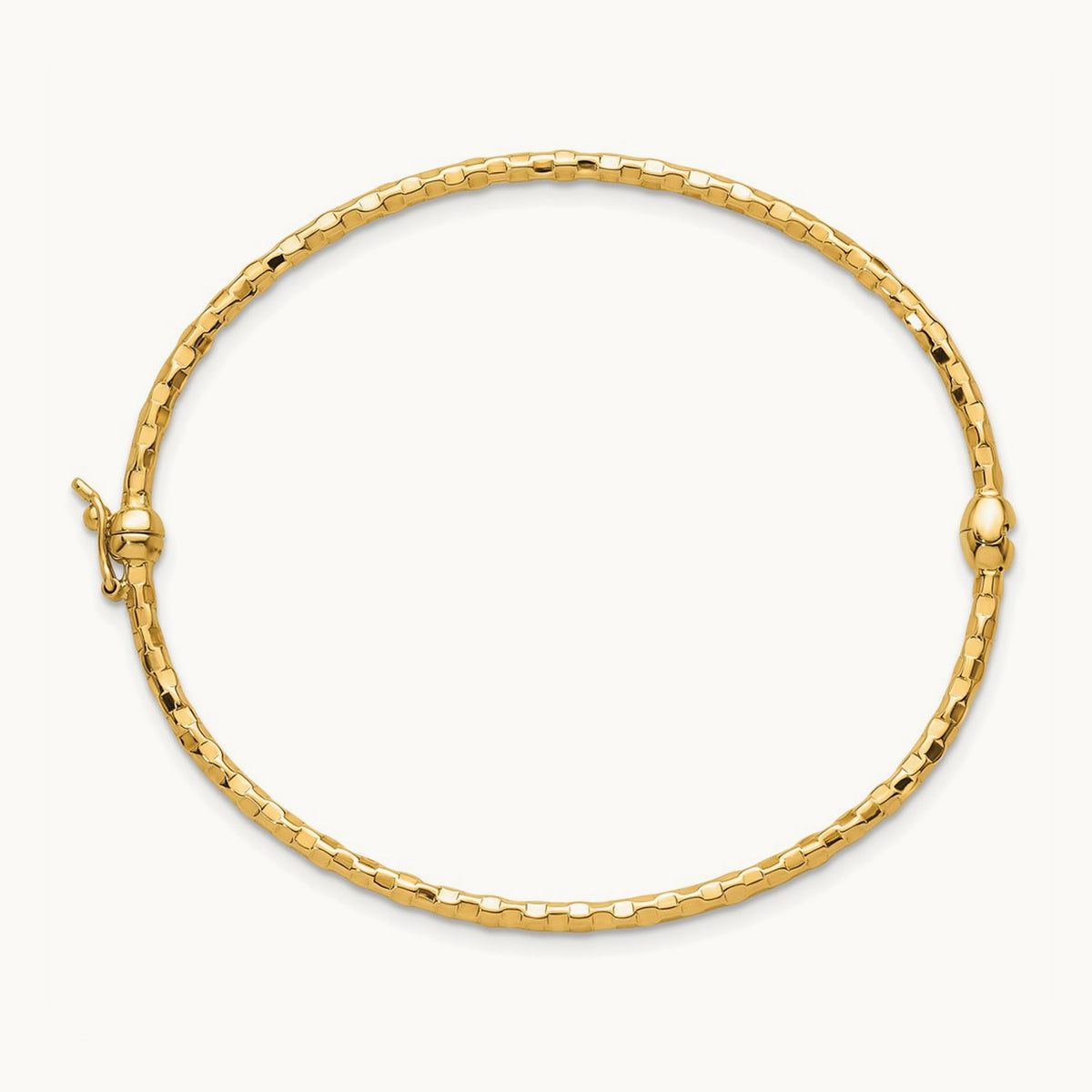 Polished Textured Hinged Bangle Bracelet — photo set