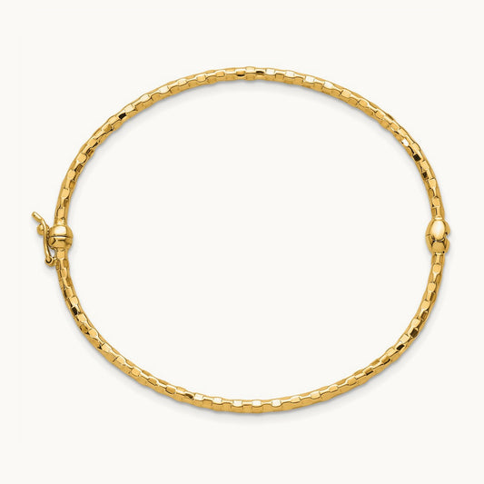 Polished Textured Hinged Bangle Bracelet — photo set