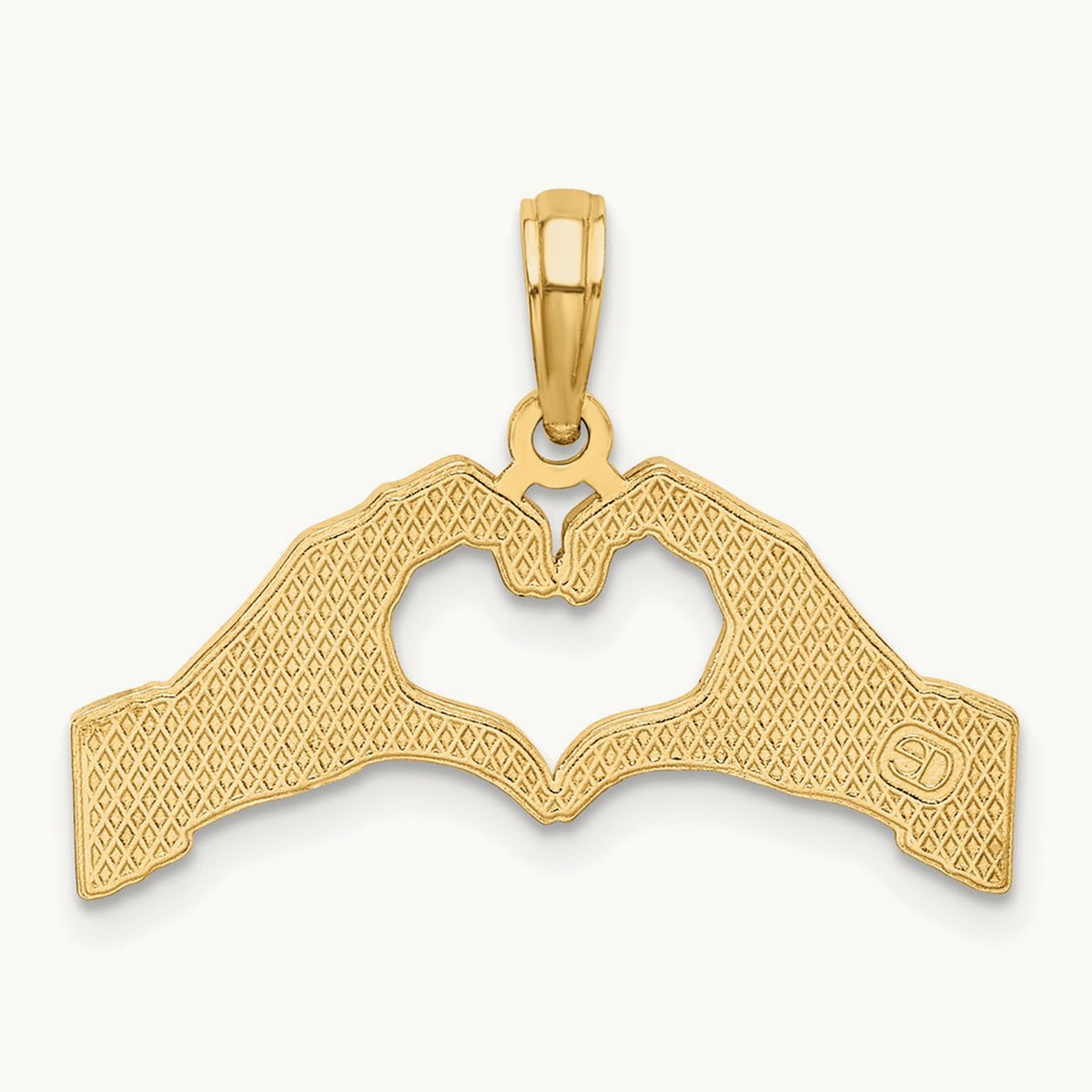 Hands Forming a Heart Charm, 14K