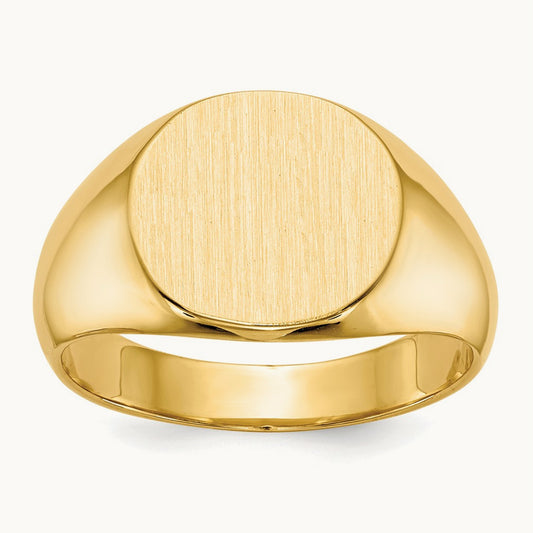 13.5x12. Closed Back Mens Signet Ring, 5mm, 14K