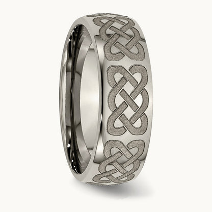 Polished Celtic Laser Design Band — photo set
