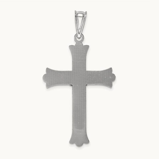 Crucifix Pendant, 14K White Gold