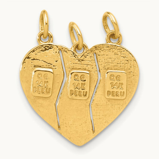 3-piece Break-apart BIG SIS-SIS-LIL SIS Charm, 14K