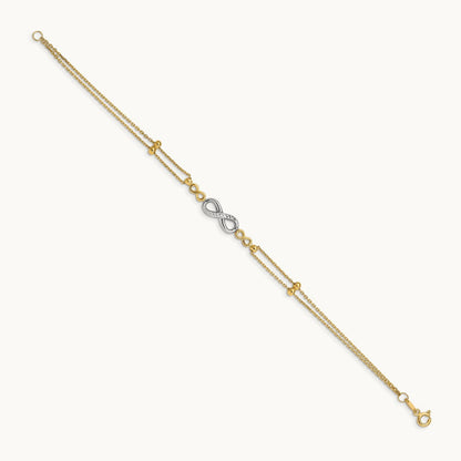 Polished D/C Multi-Strand Infinity Bracelet, 14K Two-tone