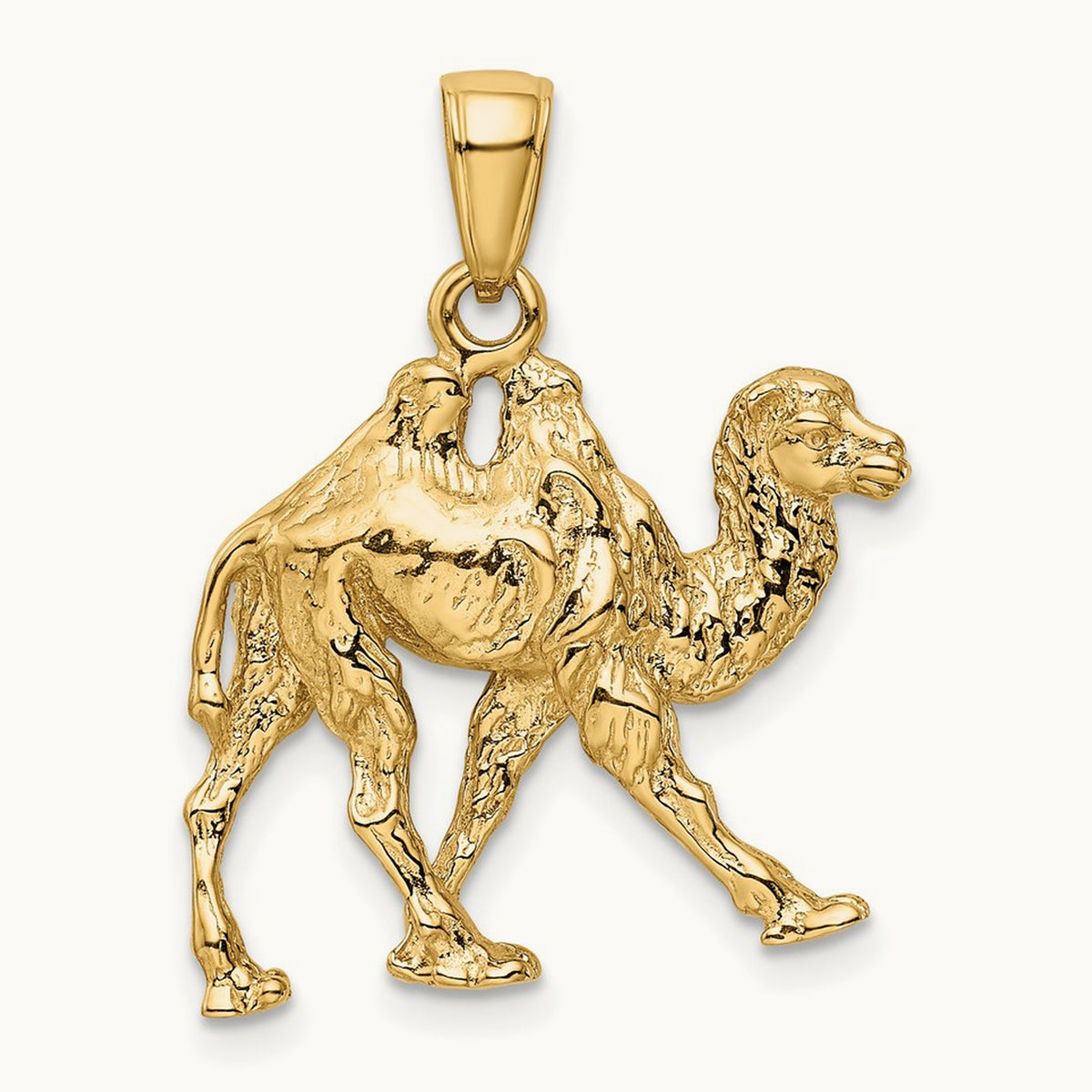 3D Camel Pendant, 14K