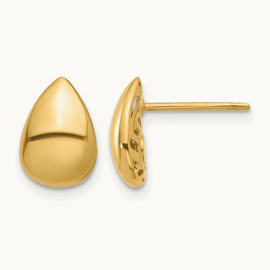 Polished Teardrop Post Earrings, 14K — Leslie's