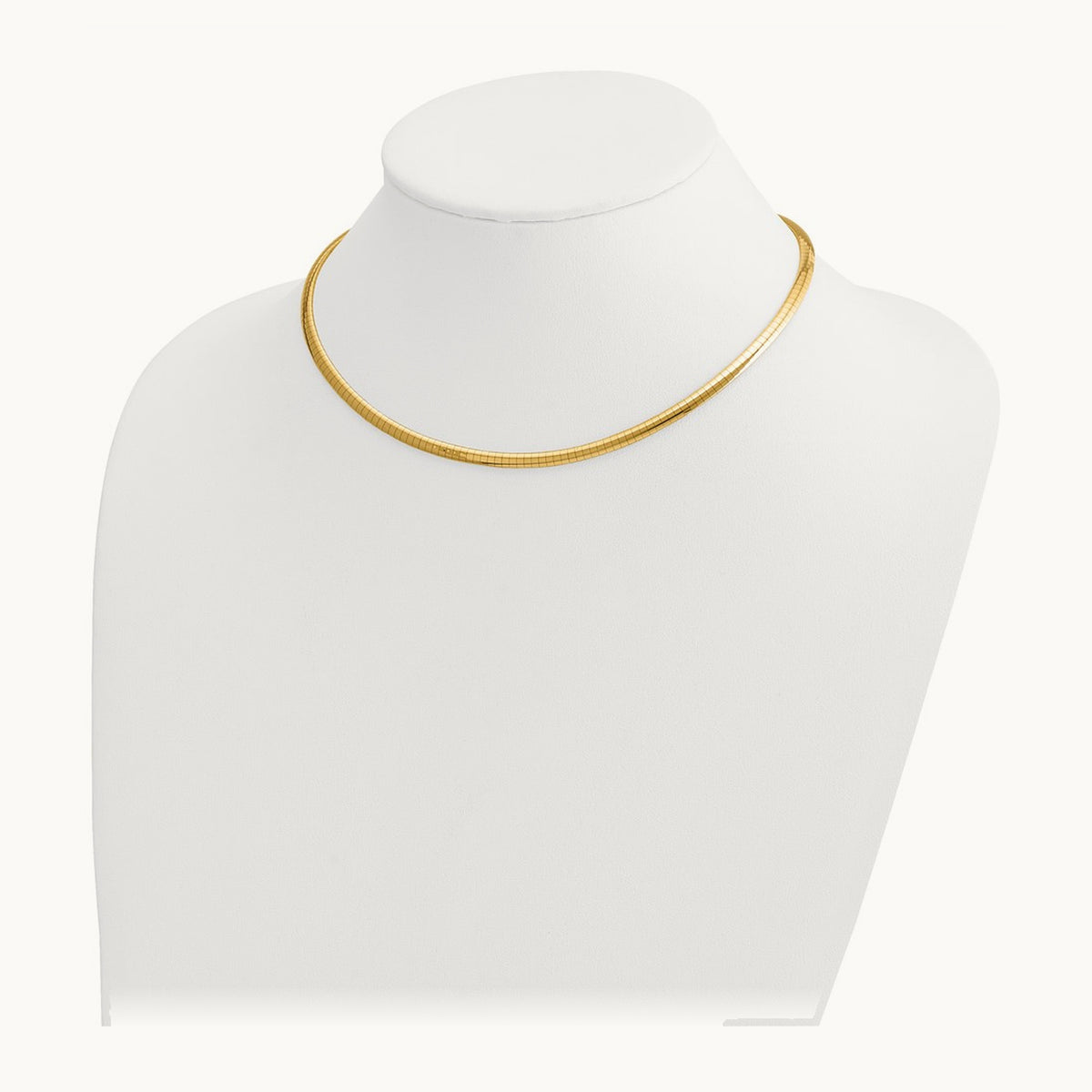 Domed Omega Necklace — 14K Yellow Gold, 16mm, 4mm