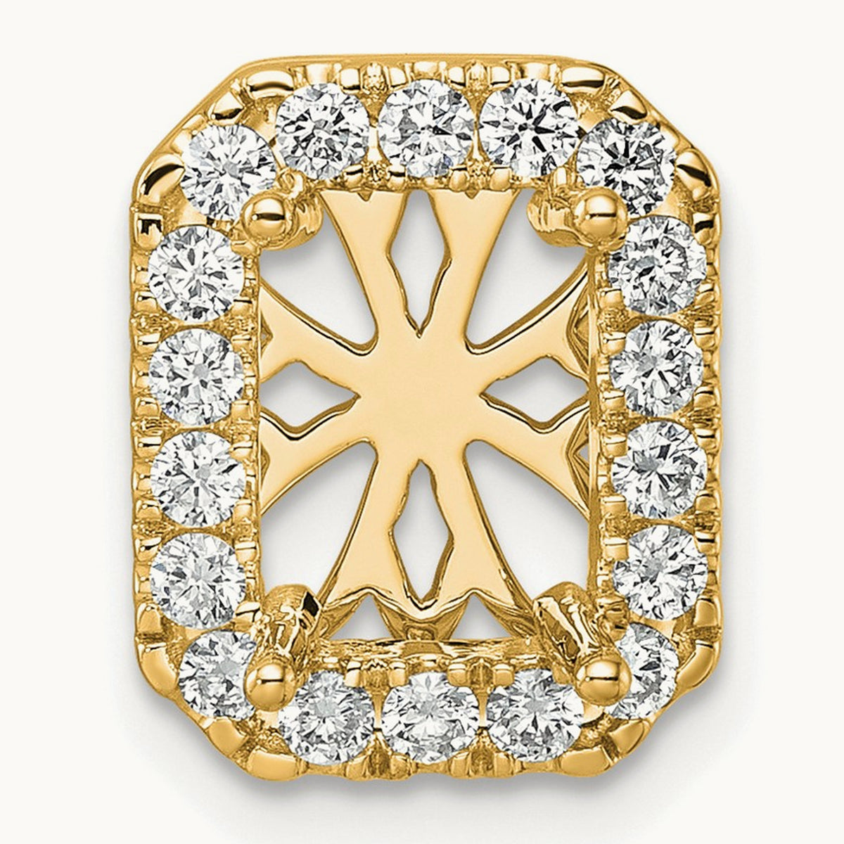 Radiant Halo Chain Slide, 2.50 ct tw Lab-Grown Diamond — 14K Yellow Gold, One Size
