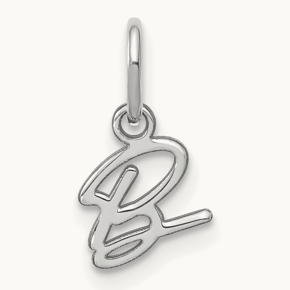 Upper case Initial Charm — 14K White Gold, B