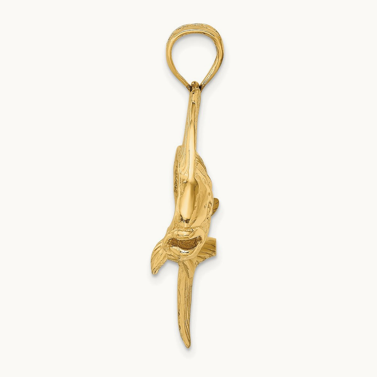 2-D Female Dorado (Mahi-Mahi) Charm, 14K