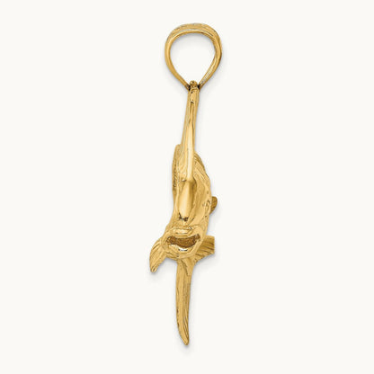 2-D Female Dorado (Mahi-Mahi) Charm, 14K