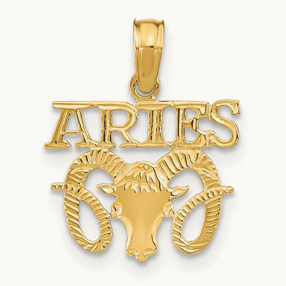 ARIES Zodiac Charm — 14K Yellow Gold