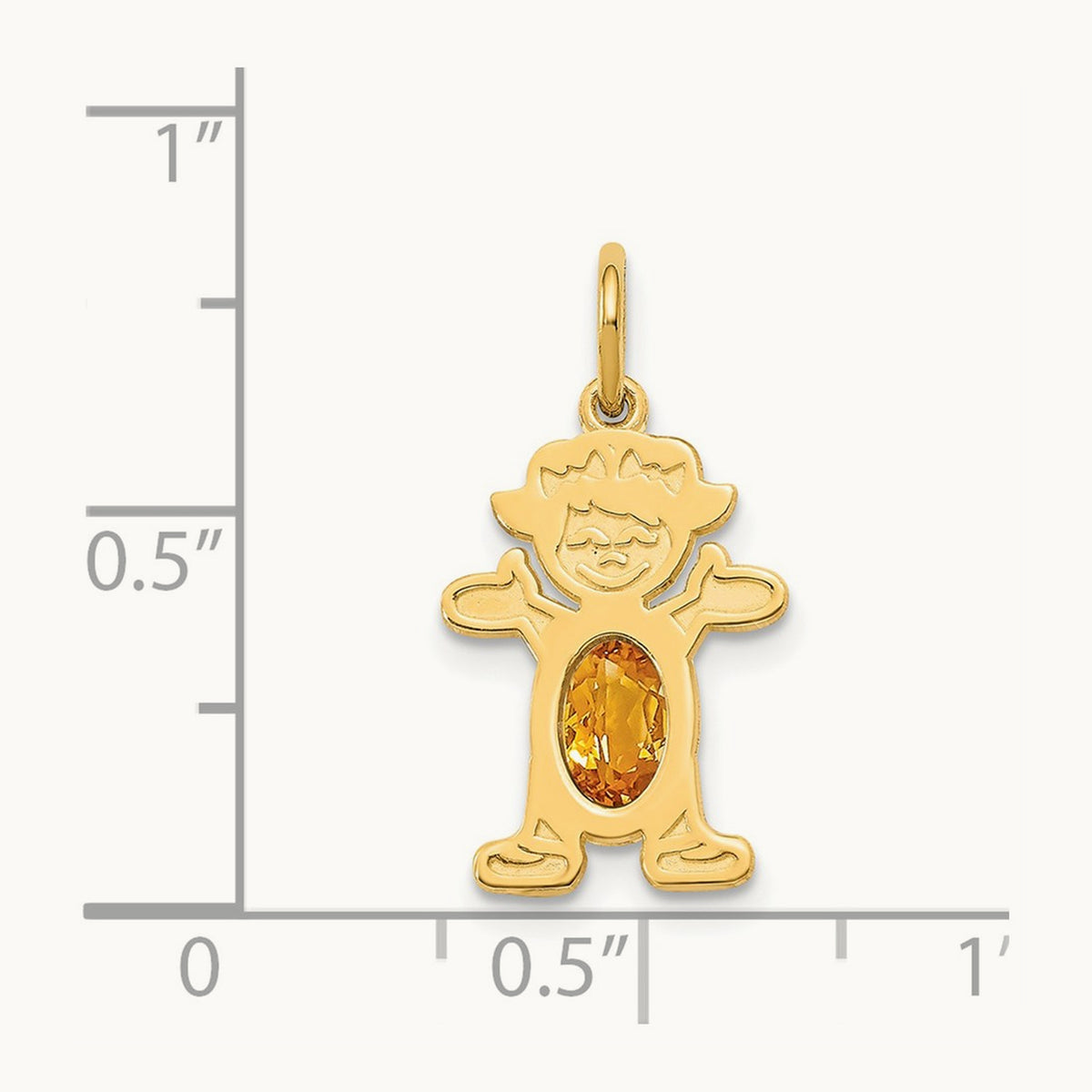 Girl 6x4 Oval Genuine Citrine-November — 14K Yellow Gold