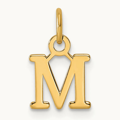 Cutout Letter M Initial Pendant, 14K Yellow Gold
