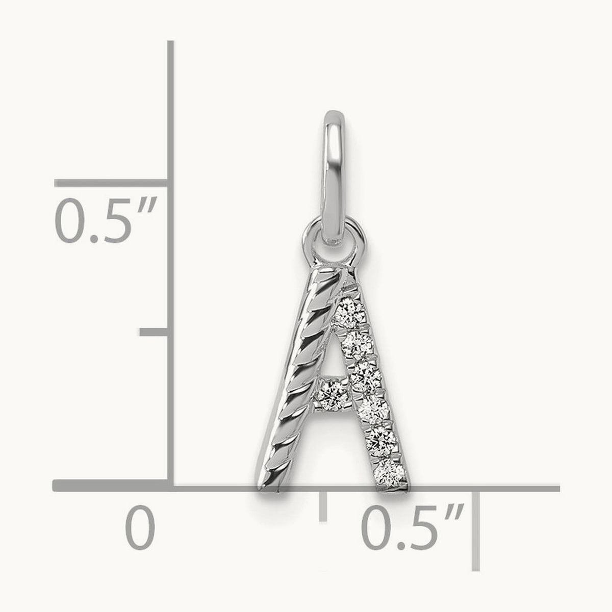 Twisted with Diamond Charm — 14K White Gold, A