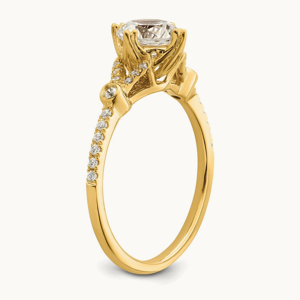 1ct Round Semi-Mount Engagement Dia Ring, 14K Gold