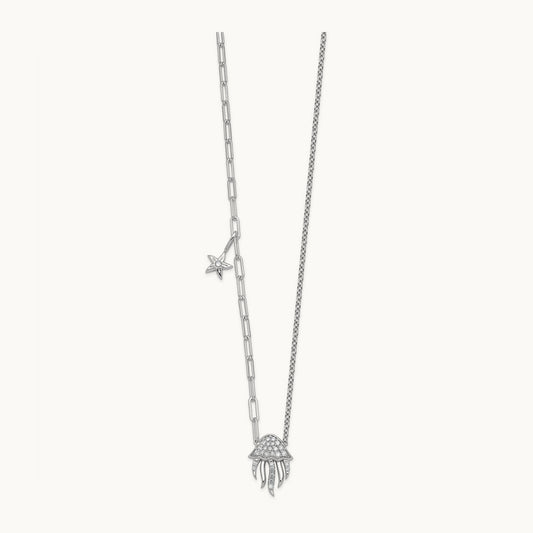 Jellyfish & Starfish Necklace, 0.25 ct tw Lab-Grown Diamond