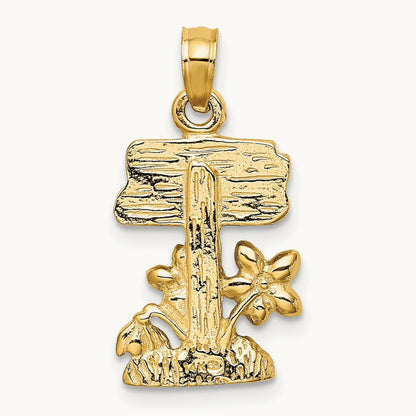 Multi Enamel MY GARDEN Post Flower Charm, 14K