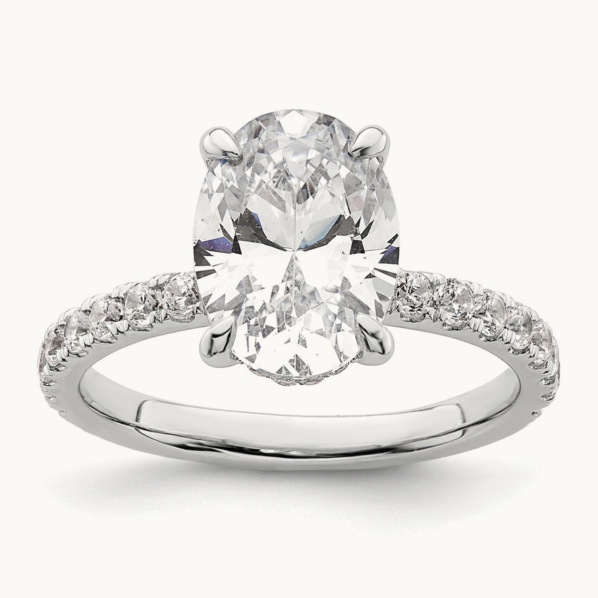 Oval Solitaire Engagement Ring, 1.25-4.50 ct tw Lab-Grown Diamond — 14K White Gold (2)