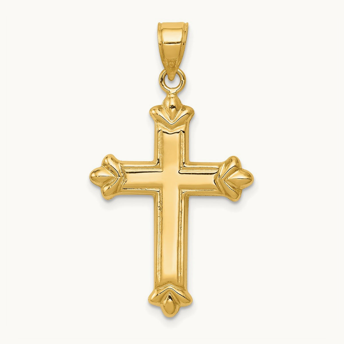 Reversible Diamond-cut Cross Pendant, 14K