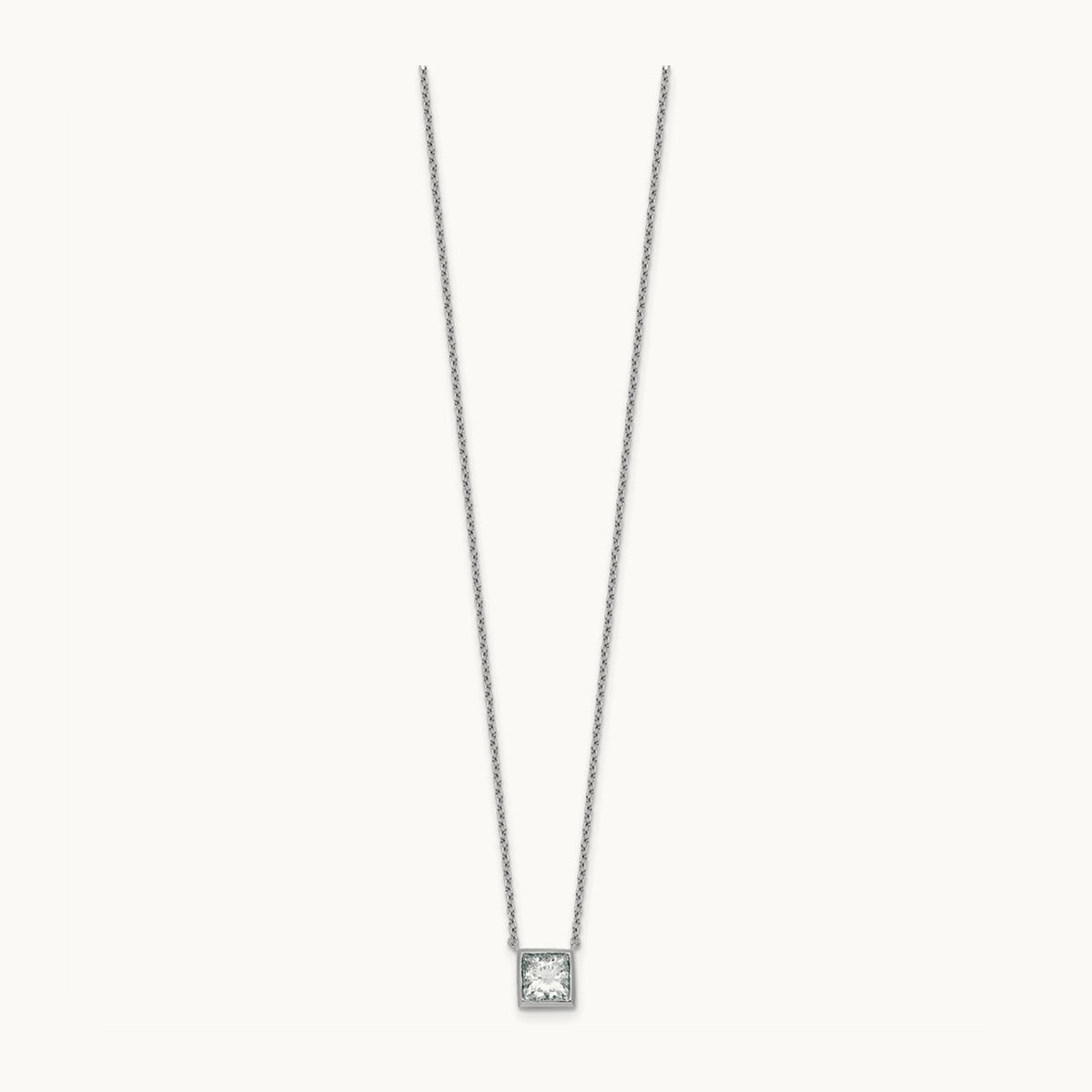 Princess Bezel Set Pendant, 1.00-4.00 ct tw Lab-Grown Diamond — 1 1/2 ct, 14K White Gold