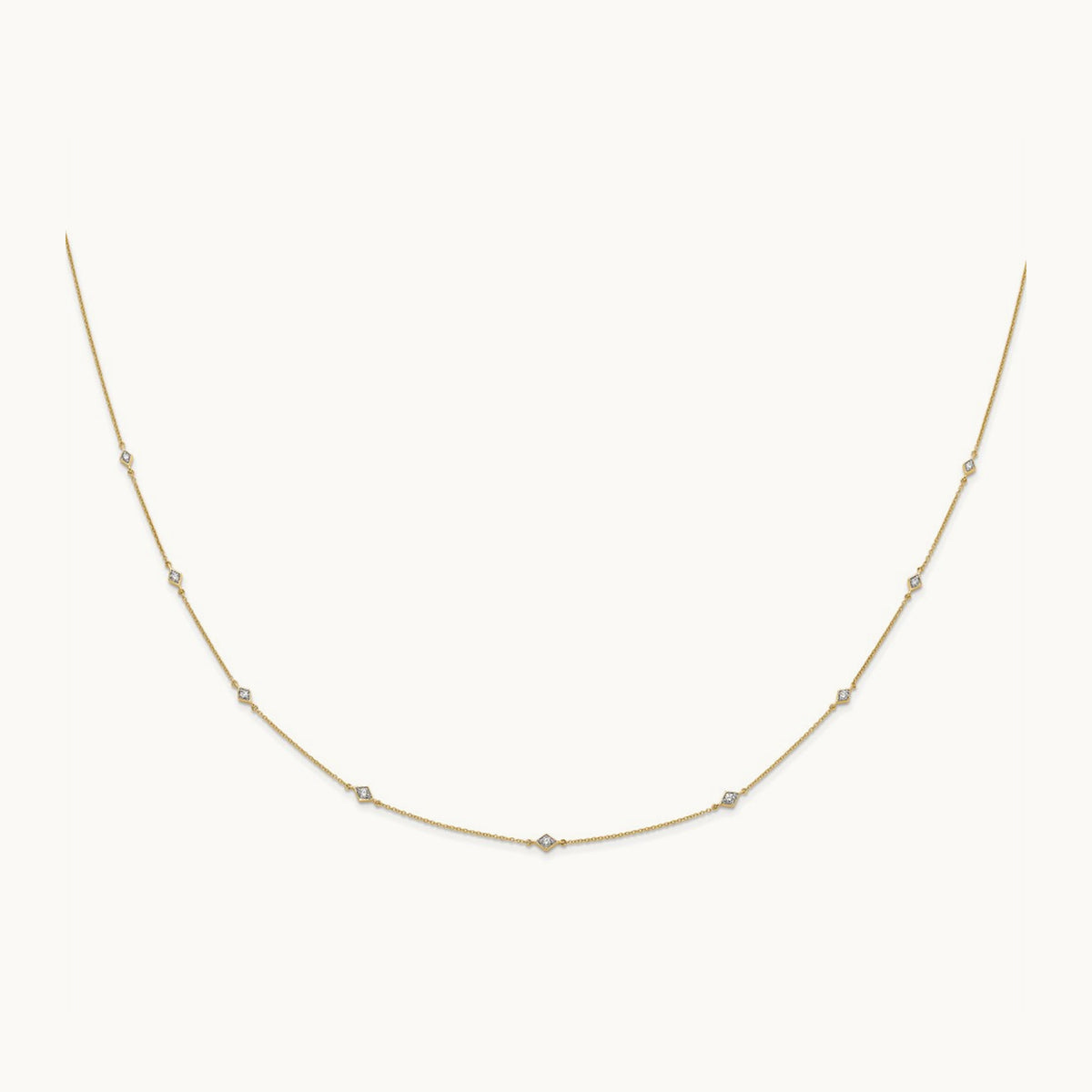 Diamond Multi Station Necklace — 14K Yellow Gold