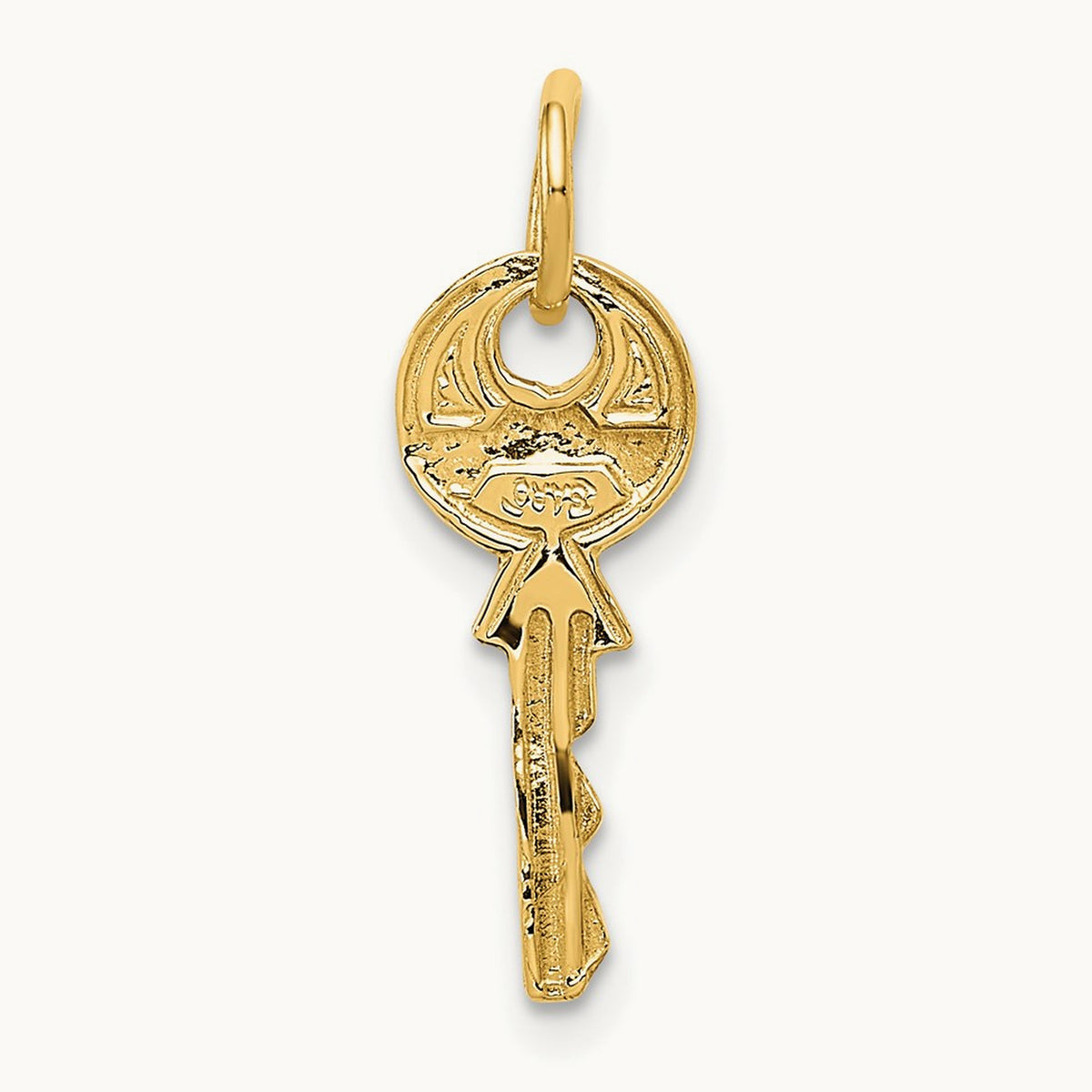 Polished 3D Rounded Top Key Charm — 20mm