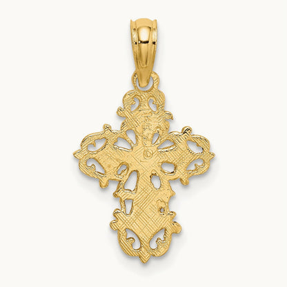Cut-Out Delicate Cross Charm, 14K