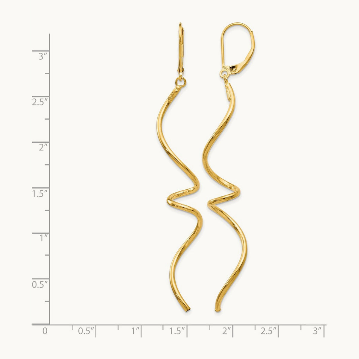 Polished Twisted Leverback Earrings, 14K — Leslie's
