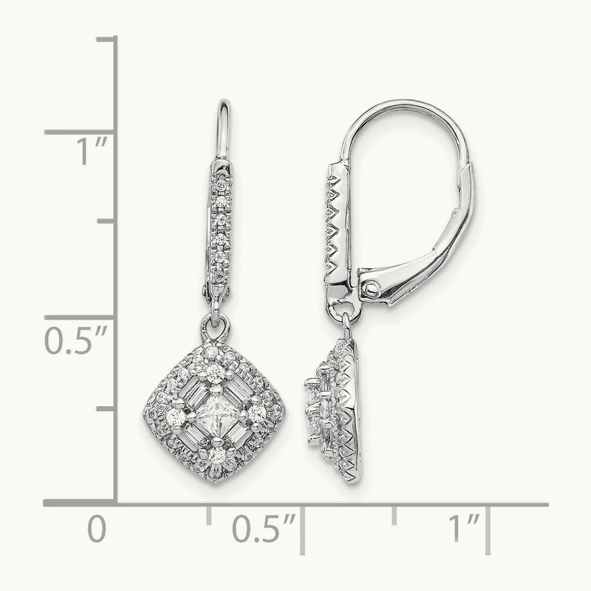 Diamond Leverback Earrings — photo set
