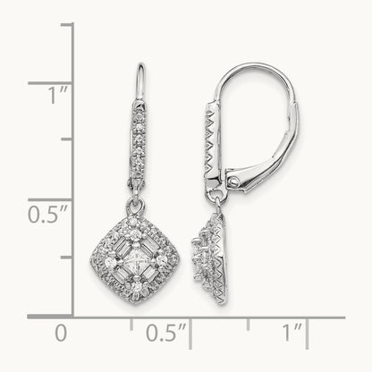 Diamond Leverback Earrings — photo set