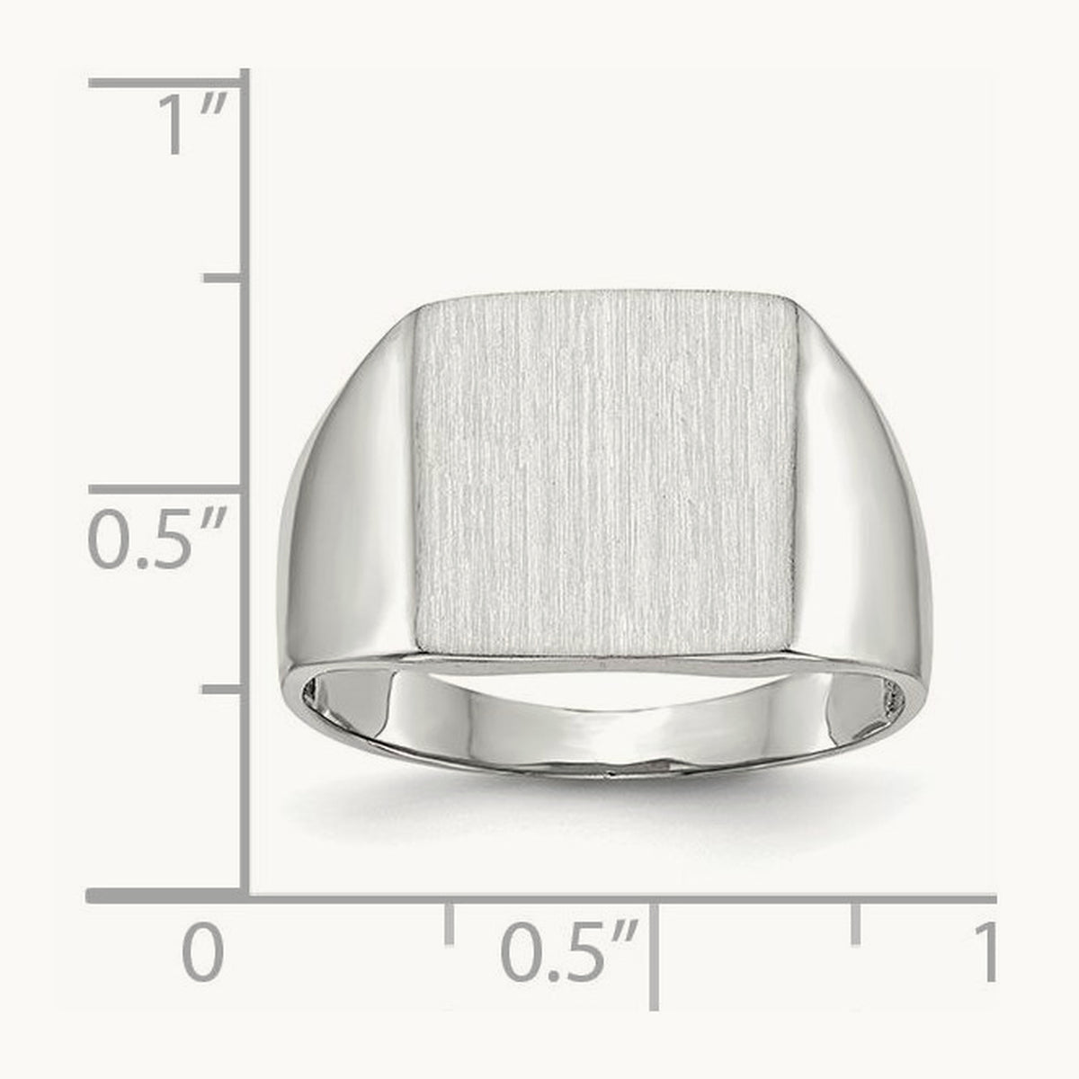 13.0x13. Closed Back Signet Ring, 0mm, 14K White Gold
